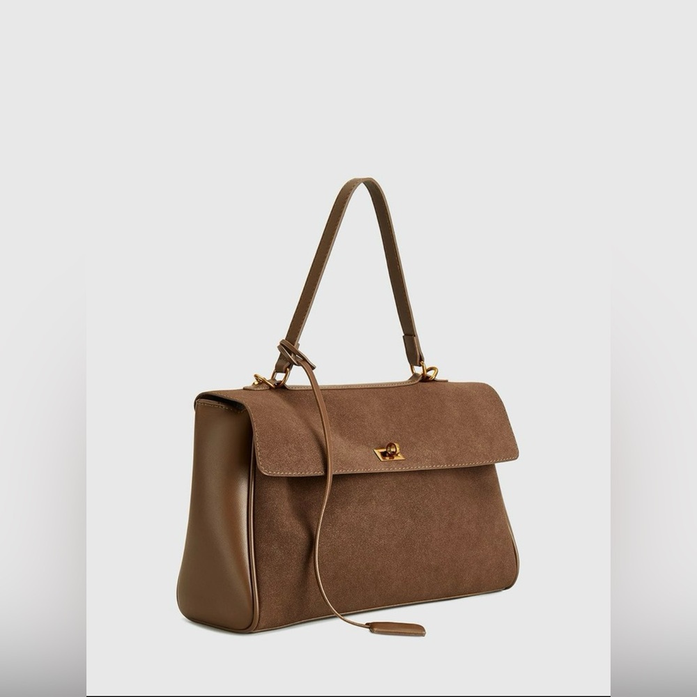 Commense Structured Utility Work Tote / Shoulder Bag | NWT | Brown - Picture 7 of 14